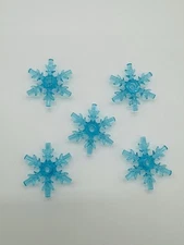 Lego 5 Pcs Trans-Light Blue 4 x 4 Crystal Ice Snowflake New Winter Christmas