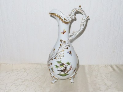 Herend Rothschild Karaffe Wasserkanne '' Vogelmotiv mit Schmetterling''Prunkkanne