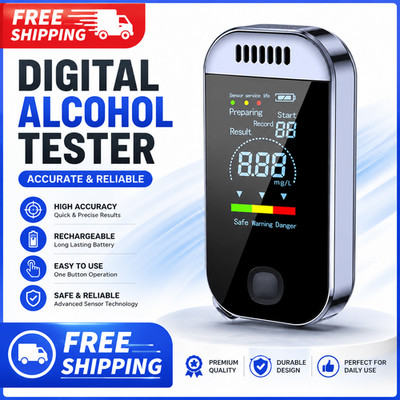 NEW Digital Breath Alcohol Tester Professional Breathalyzer With LCD Display USB