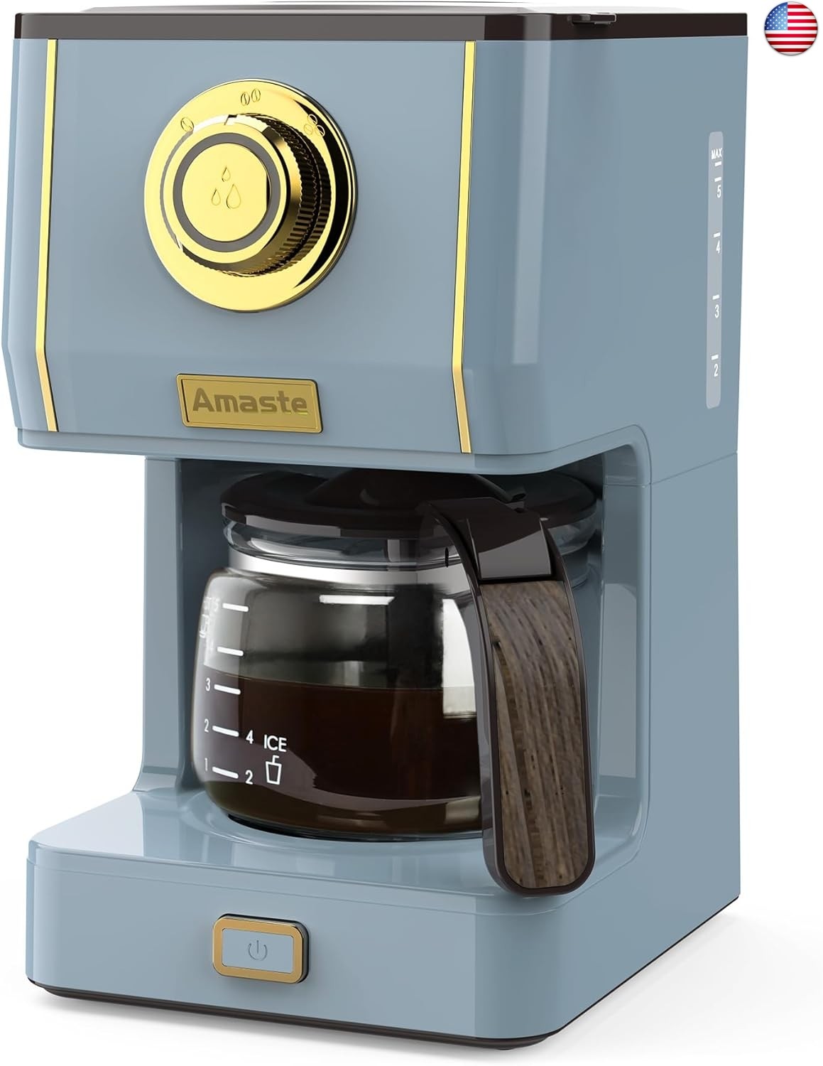 Amaste Coffee Maker, 5 Cup Coffee Pot with Three Brewing Modes, Retro Coffee