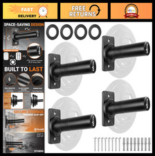 Wall Mounted Weight Plate Holder for 2" Olympic Plates - Rubber Pad, Space Saver