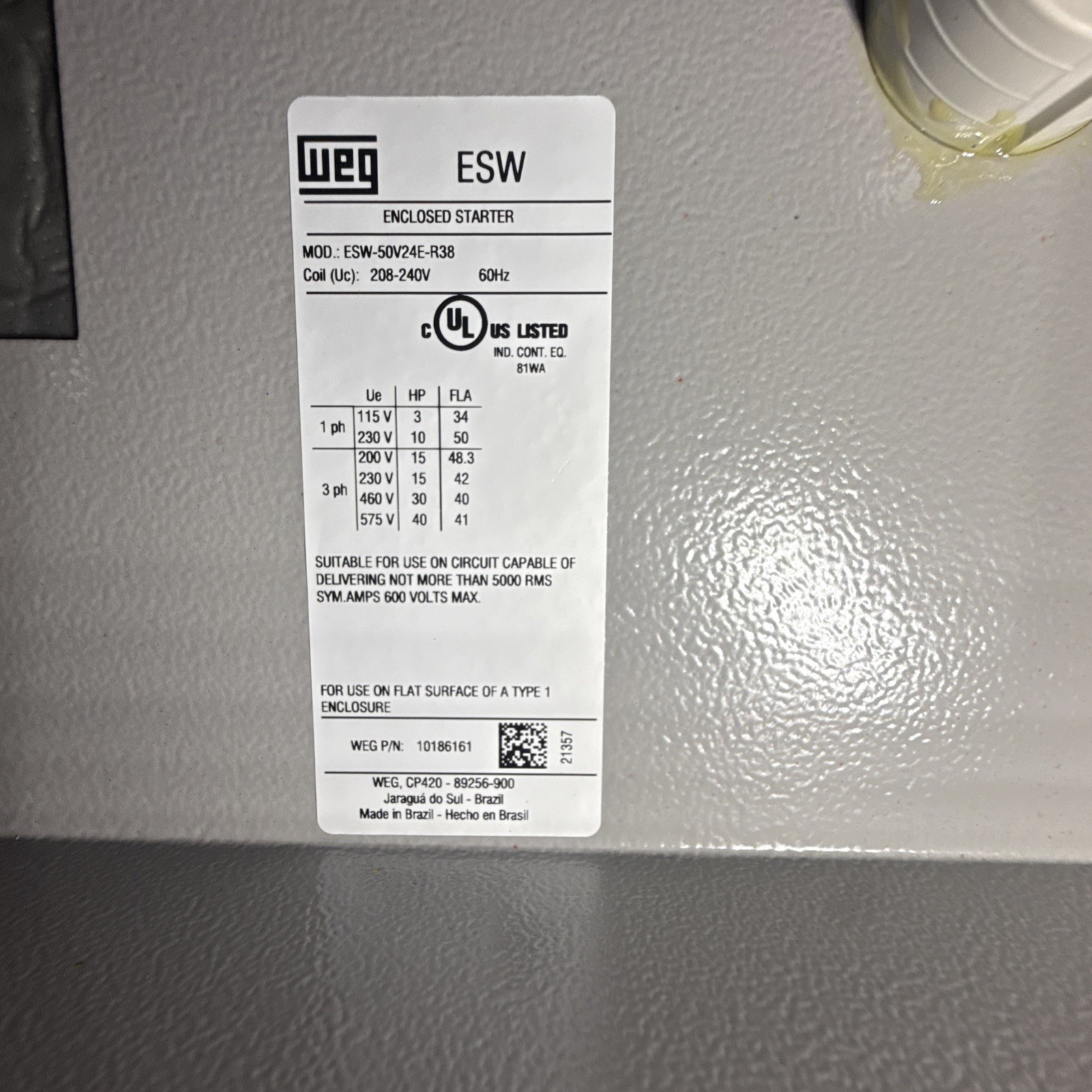 Weg ENCLOSED STARTER ESW-50V24E-R38 DIRECT THREEPHASE Start 