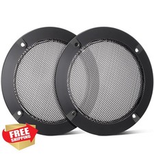 Facmogu 2PCS 4in Speaker Grills, Black Round Metal Mesh Covers