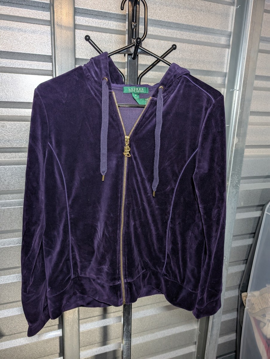 Lauren Ralph Lauren purple tracksuit S/M velvet velour jacket