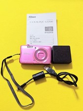 Nikon COOLPIX S3700 Digital Camera Wi-Fi Pink Compact, Used Excellent Condition