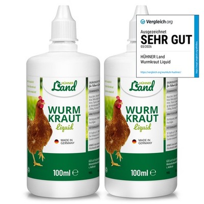 HÜHNER Land Wurm-Kraut Liquid 2 x100ml für Hühner mit echtem Wurmkraut