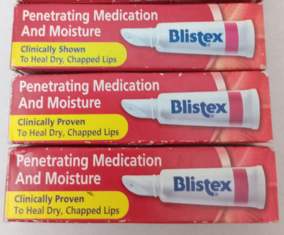 3 Pack Blistex Medicated Lip Ointment for Dryness and Cold Sores, 0.21oz Each