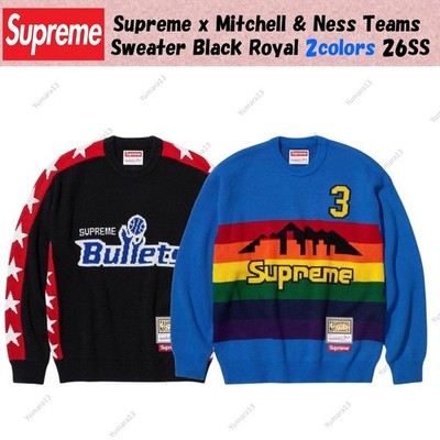 Supreme x Mitchell & Ness Teams Sweater Black Royal 2colors 26SS
