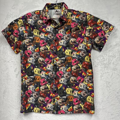 Radical helmet colorful button up polo shirt party Men s M