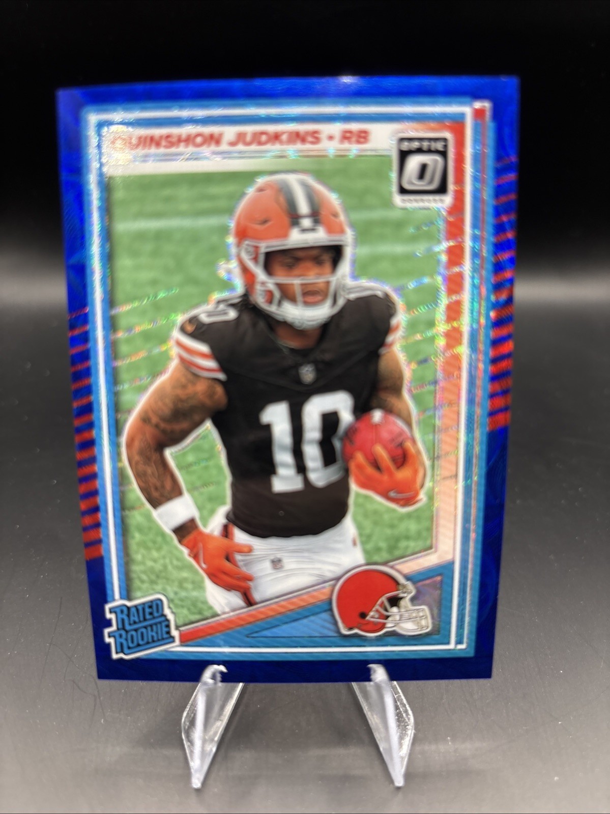 2025 Donruss Optic Blue Scope Prizm Quinshon Judkins #252 RC Browns