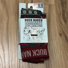 Duluth Trading Mens Size L 36-38 Buck Naked Boxer Brief Christmas Pattern