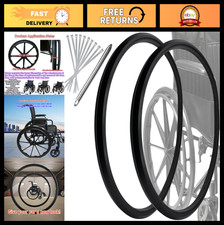24" x 1" Flat Free Wheelchair Tires - Universal Polyurethane, Manual Replacement