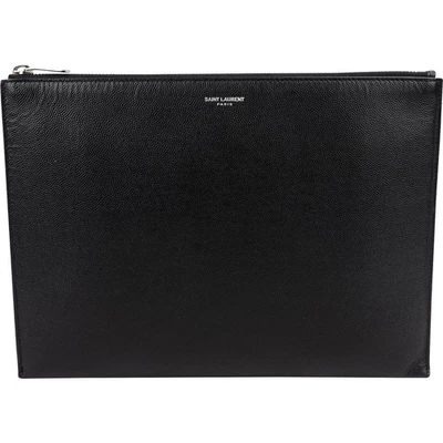Saint Laurent Grained Leather Leather Clutch Abendtasche - Bild 1 von 4