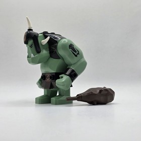 LEGO Troll Sand Green w Black Armor Minifigure (cas424) Castle Fantasy Era 7097