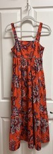Rhode for Target XS Orange Floral Print Sleeveless Tiered Maxi Dress Casual