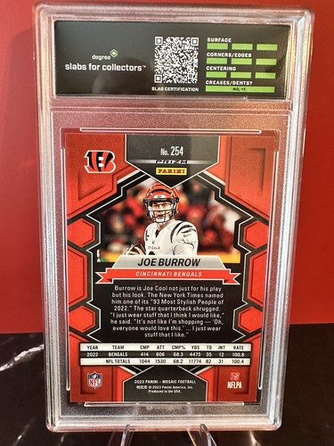 2023 Panini Mosaic - Joe Burrow - National Pride - Graded 10 Gem Mint - #254 - Picture 2 of 3