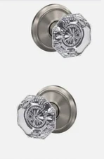 Schlage Alexandria Knob Set W/ Alden Rose Non Turning Hall Closet Satin Nickel