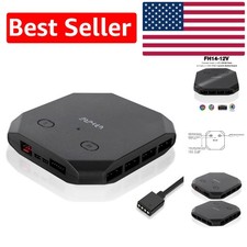 6-Port PWM and 8 Port ARGB Fan Hub - 12V RGB System for Enhanced Cooling, Black