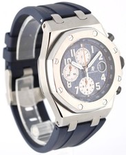 Audemars Piguet Royal Oak Offshore Steel Navy Blue Orange 42mm 26470ST Watch 3