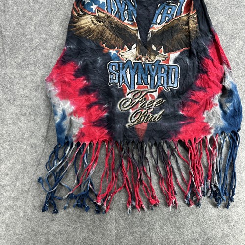 Lynyrd Skynyrd Shirt Womens Medium Tie Dye Free Bird Fringe Festival Top Rock - Picture 3 of 12