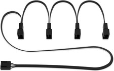 4-Pin PWM Fan Splitter Cable - PST Extension-Cable for 4 Case Fans, PC Fans, PWM