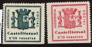 Spain Spanish Civil War Castelitersol 2 Mint Stamps