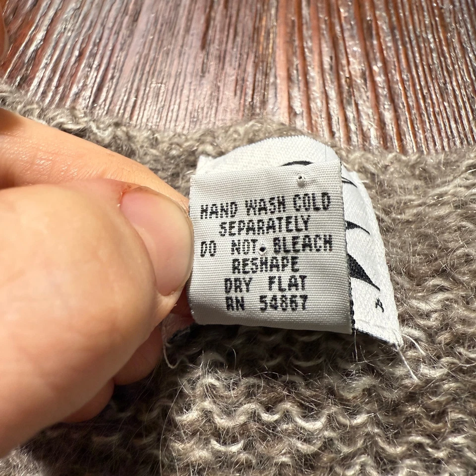 Vintage Mohair Fuzzy Sweater Womens 2XL Diamonds Hong Kong Oversized Boxy 80s - Image 3 of 4