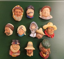 Vintage Lot Of 10 Bossons Chalkware Heads 