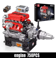 Mould King 10204 The Racing Car V8 Engine Building Block Technical Car Brick Set