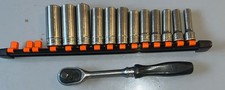 Snap On Snap-On Ratchet F836 3/8” Drive Metric + 3/8” Drive Deep Sockets 12 PCs 