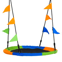 Saucer Tree Swing Nest Tree Swing Metal Tube Adjustable Rope 40 inch/100cm disc