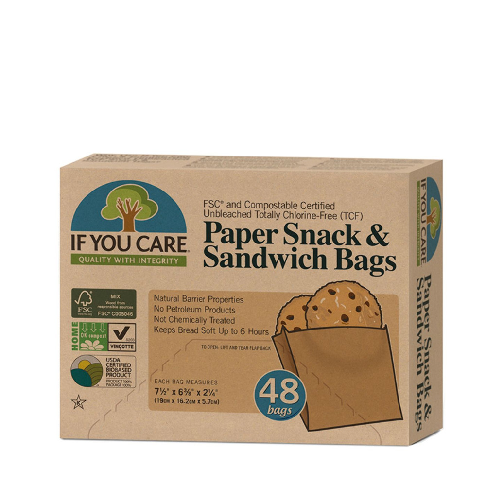 If You Care Snack & Sandwich Bags 48 Pack Unbleached FSC
