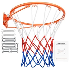 Basketball Rim Replacement [2025 UPGARDE], 18" Universal Professional Solid S...