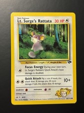 Lt. Surge's Rattata 85/132 Common Gym Challenge Pokemon Unlimited LP