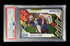 2022 score #SAMS strahan vs tom brady; gold /50 sack attack PSA 9  (POP 2, 0^)