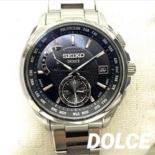 Working SEIKO DOLCE Radio Solar SADA027 Lightweight Titanium Excellent condition