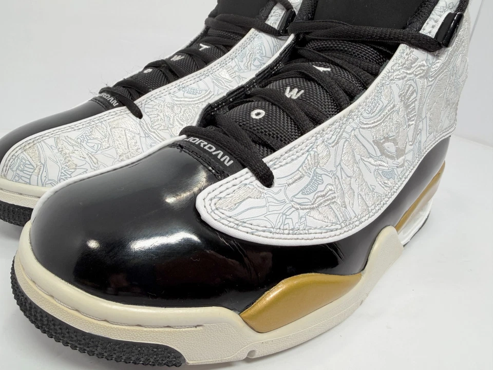 7.5 码 - Jordan Dub Zero 男式运动鞋,黑色/金属金色/白色 - 311046-005 — 第 3/4 张图片