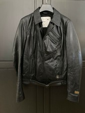 G-Star Lederjacke Bikerjacke schwarz Echtleder Gr. S