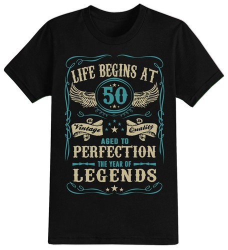 Men's 2023 Birthday T-Shirt Life Begins 30th 40th 50th 60th 70th 80th Gift Idea - Picture 4 of 7