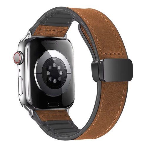 Leather Ultra Magnetic Buckle Strap • Apple Compatible 38/40/41 & 42/44/45/49mm - Zdjęcie 8 z 29