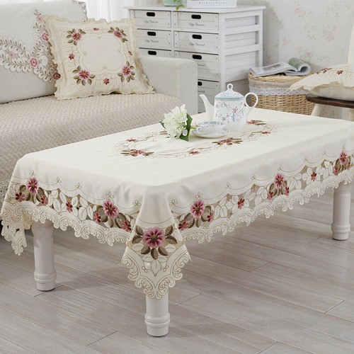 European Rustic Embroidered Tablecloth Rectangle Square Table Cover Home Decor - Picture 4 of 14