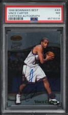 1998 Bowman's Best Certified Autograph #A9 Vince Carter RC ROOKIE AUTO PSA 7