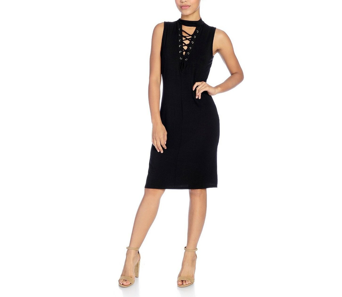 lace up mock neck bodycon dress Beige Lace Mock Neck Long Sleeve Maxi Dress | Womens | Small (Available in M, L) | 100% Polyester | Lulus