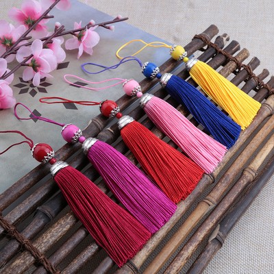 50 Pendentifs Glands Soie Glacée 8 Cm Pour Création De Bijoux - Multicolore