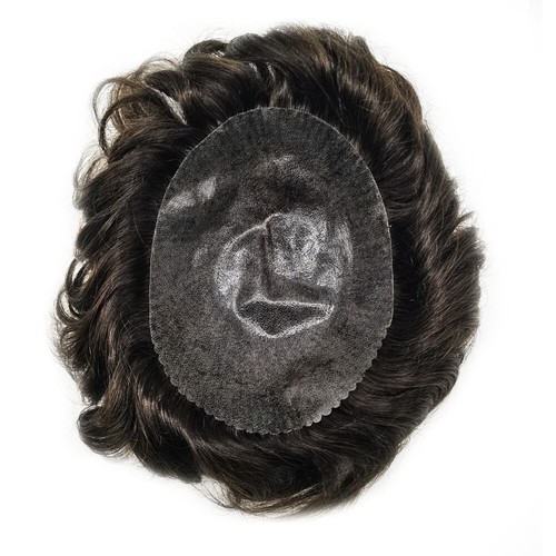 Mens Toupee Human Hair Systems Full Poly Thin Skin Hair Piece Replacement System - Picture 19 of 159