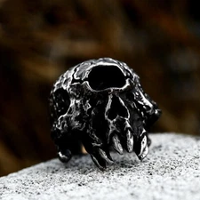 Gothic Cyclops Polyphemus Ring 316L Stainless Steel Men's Skull Biker Punk Ring