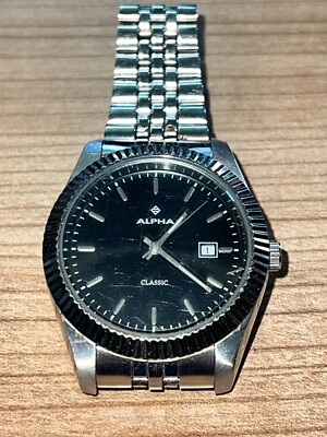 ALPHA Classic 236 Herrenuhr Armbanduhr silber Edelstahl - gebraucht