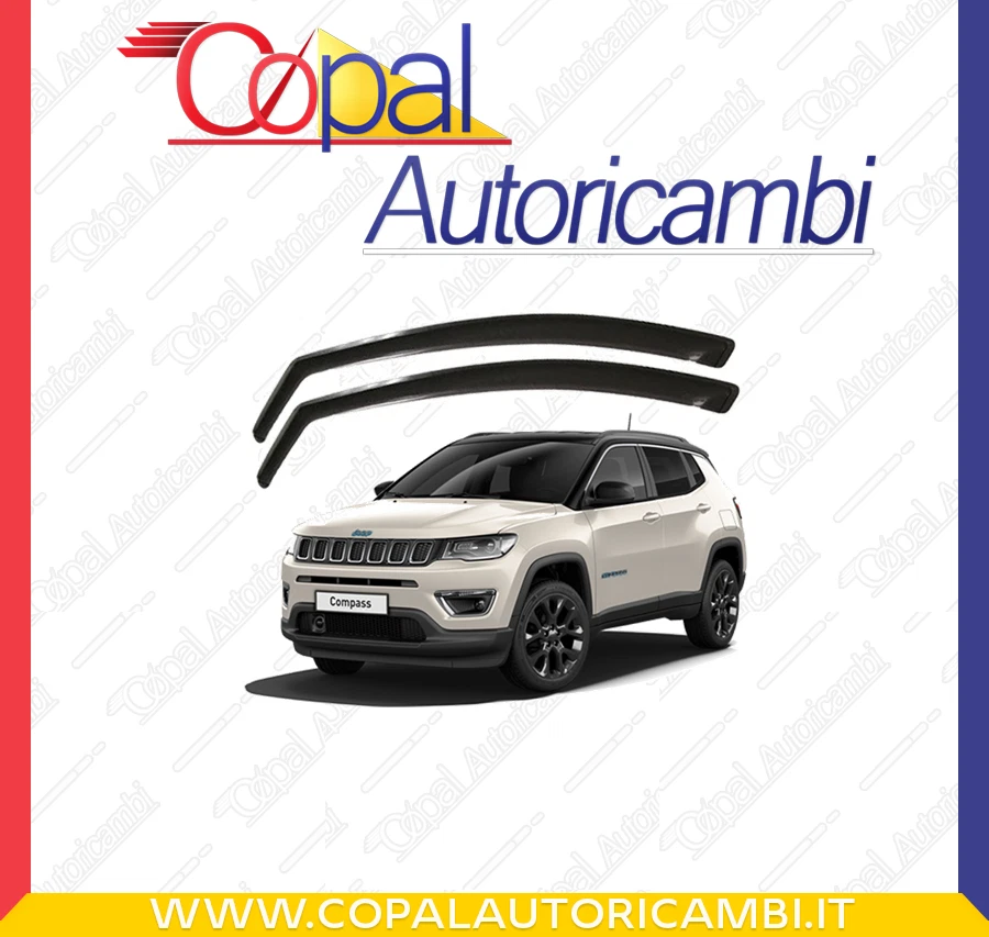 Deflettori Compass 2017 Antivento Per 5 Porte Dal 2017 - Coppia Anteriore, Colore Fume, Omologato Jeep Compass - Foto 4