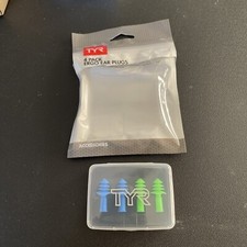 TYR Ergo Flex Ear Plugs: 4 Pack 2 Pairs Green And Blue New In Package