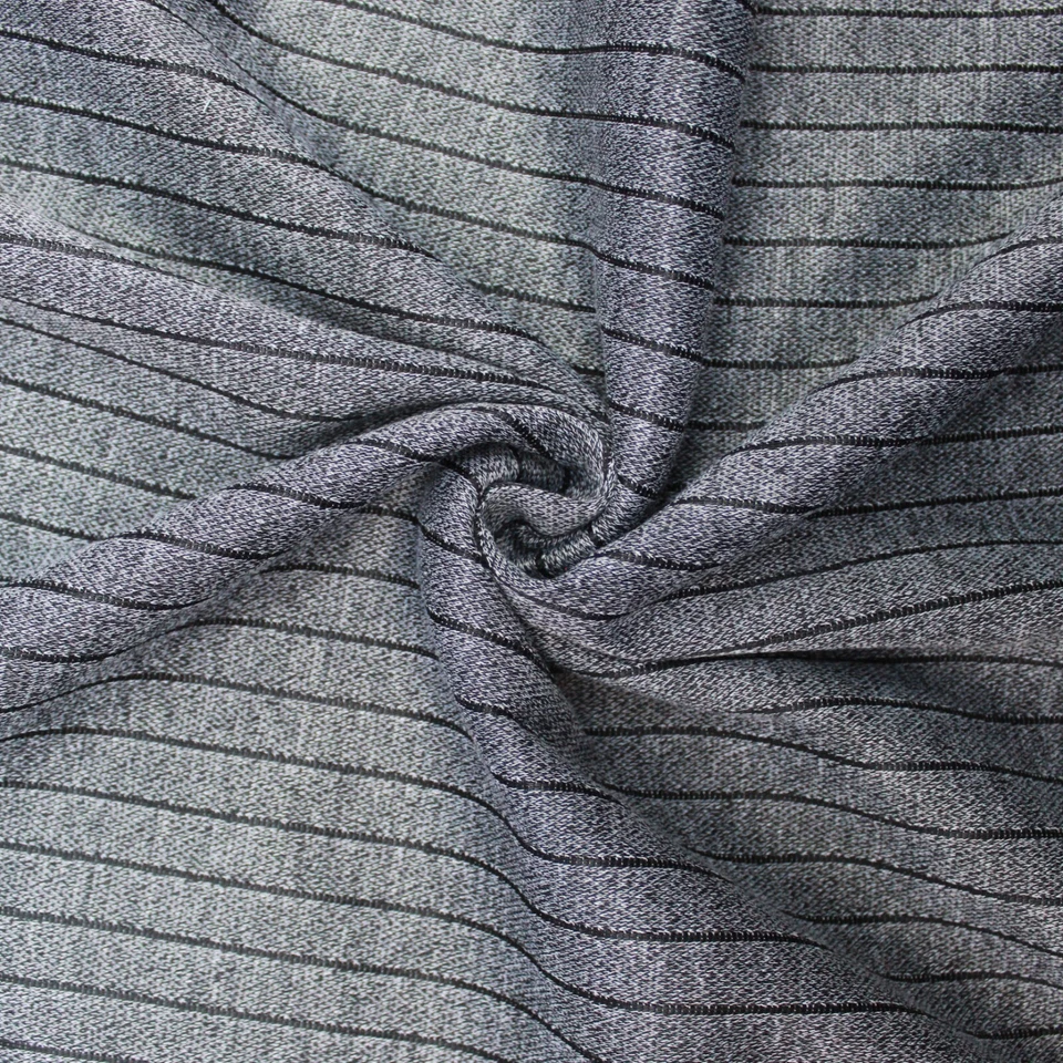 THE FABRIC GUYS 3 Metre Length Grey Striped Jersey Fabric Bundle 60" Wide Free Gift